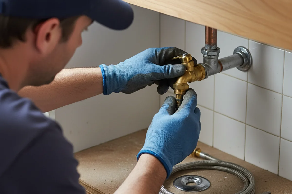 Shutoff valve and fitting work during Well Pump Repair in Quincy
